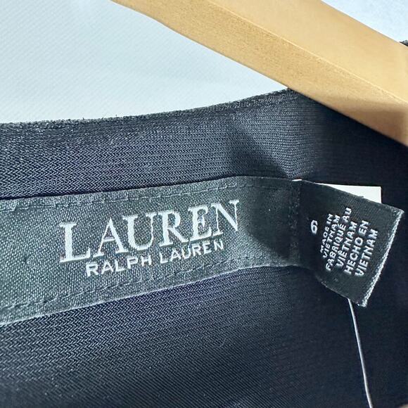 Lauren Ralph Lauren Twist-Front Cape-Overlay Gown Black Size US 6 - Picture 4 of 14